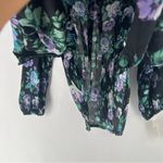 Belle Sky  Chiffon Floral Print Strappy V-Neck Long Sleeve‎ Faux Wrap Blouse L Photo 7