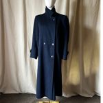 Vintage Forecaster Boston Navy Wool Long Coat USA Double Breasted S/M Blue Size 8 Photo 2