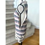 Holding Horses Anthropologie White, Blue & Pink Fringe Sleeveless Shift Dress Photo 3