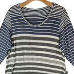 Dress Barn  DB Sunday Tunic Top Womens XL Blue Gray Stripe Asymmetric Stretch Photo 1