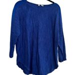 Anthropologie Moth Sheer Sleeve Detail Blue Sweater Top Size Medium Photo 0