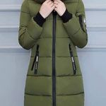 Fonts Down Jacket With Fur Collar Puffer Coat Cozy Jacket S 3XL Green Size undefined Photo 1