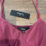 Lulus NWT  Mauve Ruched Bodysuit Stretchy Fitted Y2K Minimal Top Small Photo 2