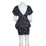 FREDDIE ROJAS Retro 80s Black Purple Bows Inverted Pagoda Mini Dress Size Small Photo 1