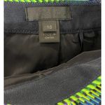 J.Crew Pleated Mini Skirt Blue Green Shiny Metallic Lined Textured 10 03990 Photo 7