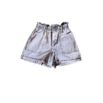 ZARA  Black Acid Wash Paperbag Denim Shorts Photo 1