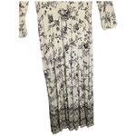 Knox Rose Floral Maxi Crochet V Neck Long Sleeve Dress Navy Cream M Photo 3