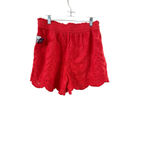 Crown & Ivy Red Eyelet Scalloped Shorts Women's Size 8 Photo 2