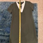 Sandro Paris Olive Green Shift Dress Minimalist Quiet Luxury Office Size Small Photo 6