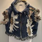 Vintage handmade tapestry floral and bird bolero jacket Blue Size undefined Photo 1