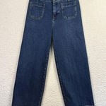 Boden Jeans Womens 26R Blue High Rise Wide Leg Cropped Patch Pocket Denim Pants Size 26 Photo 0