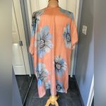 Peach & Blue Floral Kimono Lightweight Cardigan Swim Coverup‎ Orange Size undefined Photo 3