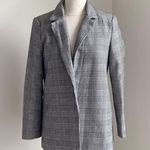 Missguided Houndstooth Blazer Womens Sz 6 Black White Metallic Classic Photo 0
