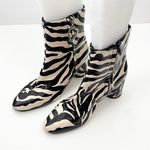 ASOS Designs Faux Leather Zebra Print Side Zip Chunky Heel Chelsea Boots Size 6 Photo 10