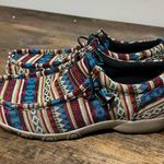 Roper Chillin Aztec Driving Moc Shoes in Blue Aztec Stripe Fabric 7 Photo 5