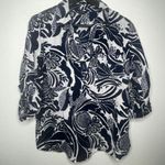 Unique spectrum  Blue and White Blouse half button with collar cuff sleeves Photo 2