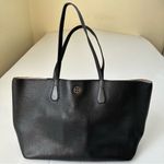 Tory Burch Perry Pebbled Leather Tote Bag Black Large Photo 1