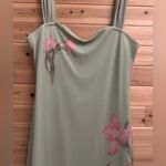 Cider NWT  Size XXLarge Sage Green Square Neck Floral Mesh Overlay Maxi Dress Photo 7