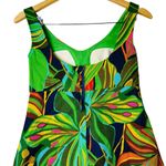 Vintage 70s Womens Mini Dress Tropical Colorful Hawaiian Floral Size Small Photo 3