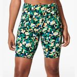 Sweaty Betty NWT  Power 9” Biker Shorts Green Geo Maze XS 0 Photo 0