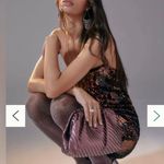 Anthropologie Strapless Sequin Mini Dress in Rose Gold, Black, & Rust Streak I 4 Photo 3