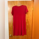 J. Jill Short Sleeve Button Detail Shirt Dress Red Pima Cotton Modal NWT Small Photo 8