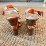 Alice + Olivia Orange and White Y2K polka Dot wedges size 38 Photo 6