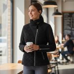 Vince Camuto  Black Shearling Moto Zip Winter Coat Medium New Photo 1