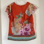 Rene Derby Collection S Beaded Embroidered Top Cotton Red Photo 1