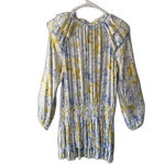 Current Air Anthropologie  Dress Women's Size M Blue Yellow Long Sleeve Boho NWT Photo 2