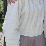 White Cropped Sweater Size M Photo 1