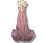 Azazie Everleigh Dress Vneck Dusty Rose Aline Floor Length Maxi Formal Size A8 Photo 9