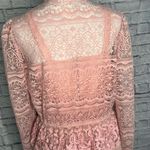 Vintage SAMAX pink lace midi dress with lace over jacket Size M Photo 8