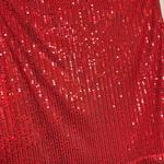 Grace Karin  Red Sparkly Fringe Sleeveless Crewneck Tassel Sequin Tank Photo 2