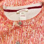 Sundance 100% Cotton Abstract Cardigan Sweater w/ Grosgrain Ribbon Placket Pink Photo 3
