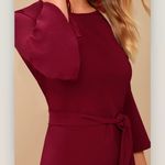 Lulus Last Love Song Burgundy Tie Waist 3/4 Bell Sleeve Dress MEDIUM Photo 2