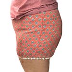 About A Girl X-LARGE Boho Pom Pom Elastic Waist Comfy Patterned Shorts Photo 3