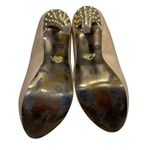 Betsey Johnson  Nude Gold Studs Pumps 5" Platform Veeraa Size 6.5 Leather Photo 8
