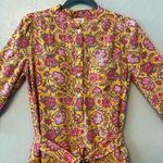Anthropologie dRA Los Angeles Cassie yellow marigold floral print shirt dress size small Photo 2