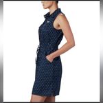 Columbia Women’s Large PFG navy & wht Polka Dot sports dress w/tie around belt Photo 1