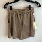 Wilfred Aritzia  Bossier Tan Faux Suede Shorts Photo 3
