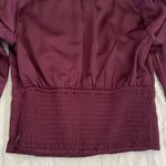 Abercrombie & Fitch  Cropped Silky Burgundy Long Sleeve Top Photo 2