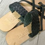 La Perla  Mexicana Black Woven Leather Criss Cross Strap Flat Sandal- Size 29 Photo 1