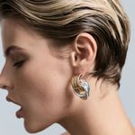 Heaven Mayhem Double Knot Earrings in Mixed Metal One Size Womens Jewelry Silver Photo 13