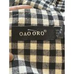 Oao Oro Babydoll Midi Dress Sz 2 Black White Gingham Check Pleated Empire Waist Photo 2