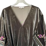 Lovestitch  Velvet embroidered kimono faux wrap top Large Photo 6