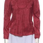 By Timo Button Back Floral Victorian Dark Pink Long Sleeve Blouse XS Bytimo Photo 7