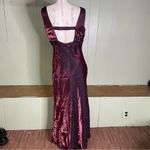 Dave and Johnny VTG 90s  Burgundy metallic square neck bow maxi‎ dress gown 11 12 Photo 4