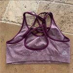Reebok  Heathered Seamless Maroon Purple Sports Bra L Strappy Photo 2
