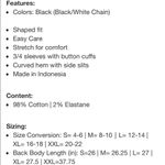 Foxcroft Button Down Shirt Stretch Poplin Black & White Women’s M Medium 8-10 Photo 7